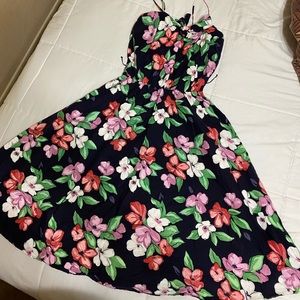 Floral Print Black Summer Dress Sz 11